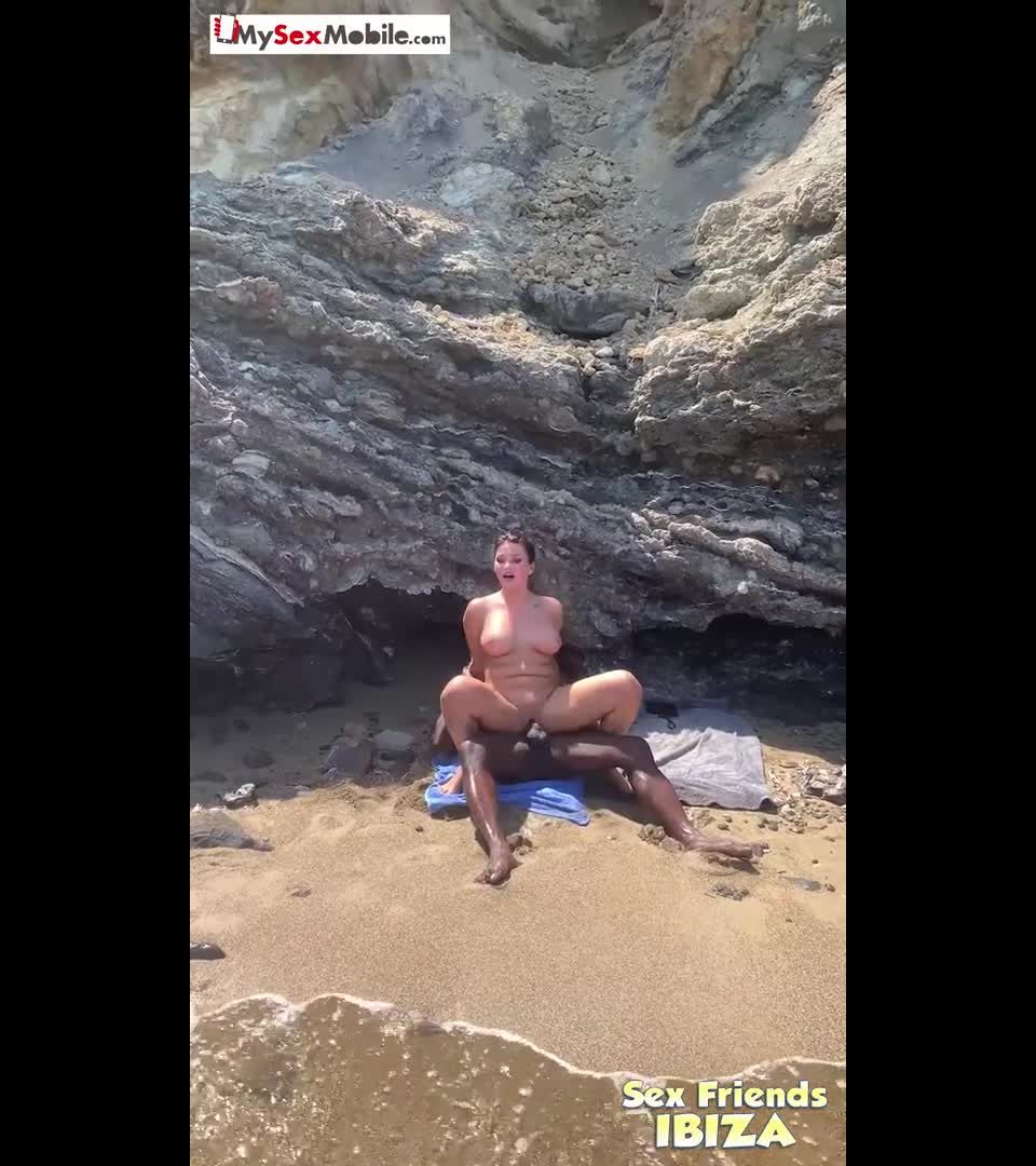 Anna Polina - Busty Wife On The Beach Fucked Byu Big Black Cock In Condom Full HD - Sexwife cuckold