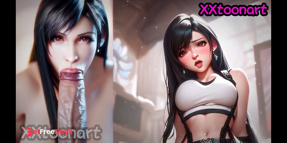 Tifa from Final Fantasy gives you a blowjob with her beautiful lips