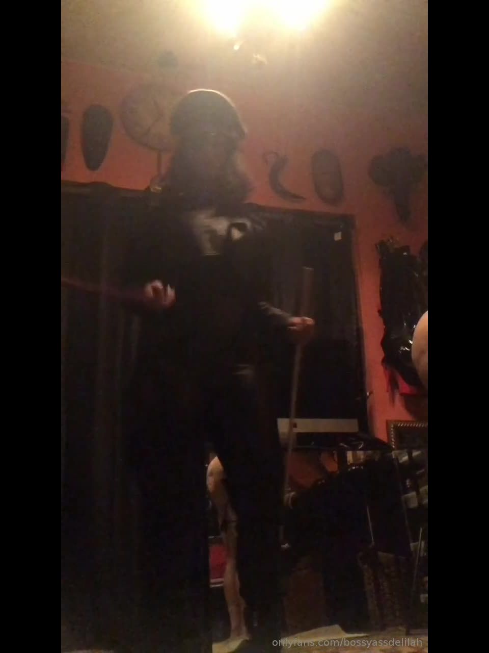 Bossy Ass Delilah_2018-12-22 art 1  Goddess worship Full leather  getting prepped to beat fatty meat - 127