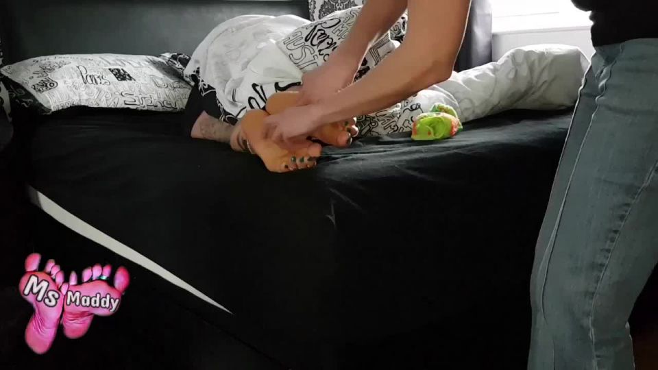 online xxx video 23 Mad4Soles – Tickled awake on feet porn sex change hentai