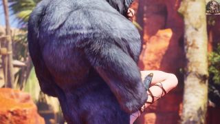 Wild Sin - Minotaur monster with huge cock fucks cute girl in oasis