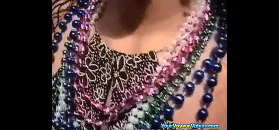 Wild mardi-gras chicks flashing tits Public!