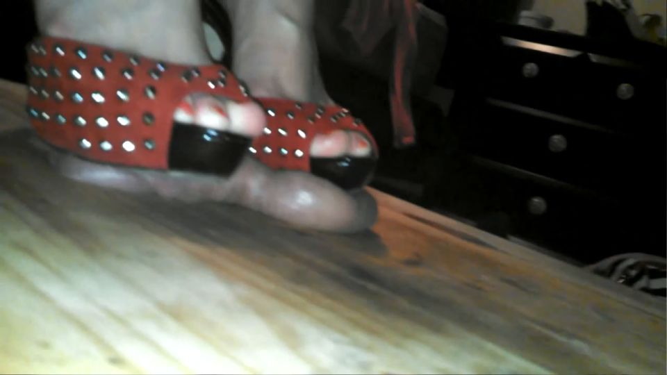 Jewel Stone in Video - - Red and Black Sandals on His Nut...