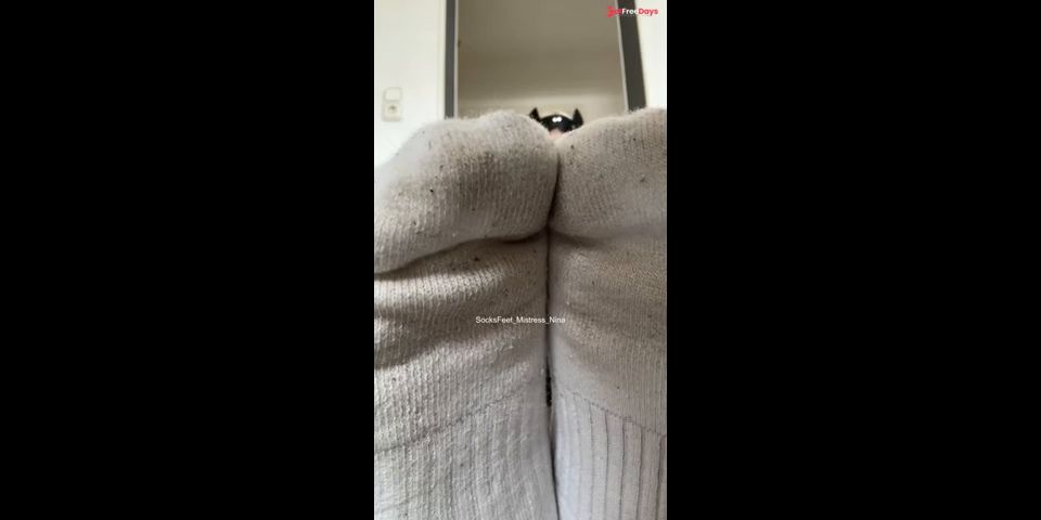 sweaty and dirty white socks want to be pampered, so do your job