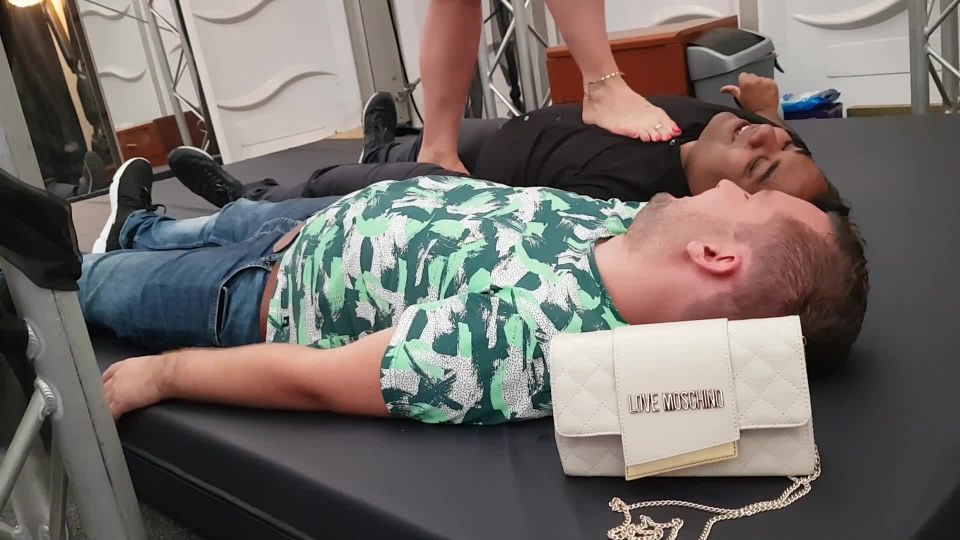 online xxx video 5 Trampling 2 guys on high heels porn gym foot fetish