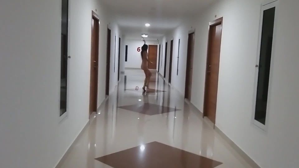 Dream4AngelHOTEL Corridors NAKED dancing # Risky FUN under Hotel Corridor Cameras