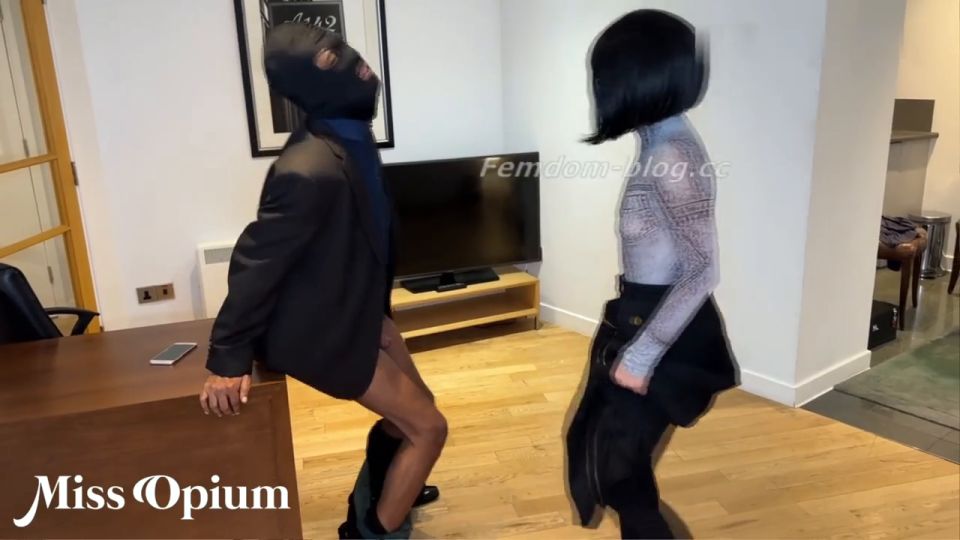 Boss Miss Opium Ball busts Useless Subordinate (Femdom porn)