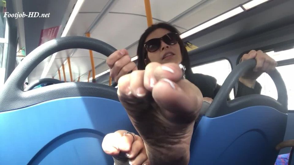 online xxx video 10 asian fetish porn Bus ride with black soles and cumshot – Feetwonders, barefoot footjob on feet porn