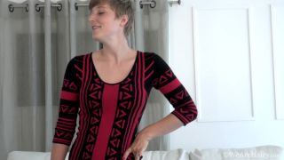 Aurora Odaire Red Dress White Couch