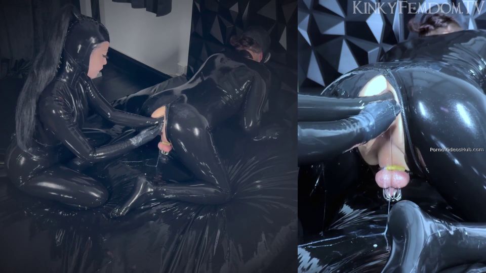 Máscara de gas de látex doble anal puño 1080p pie...