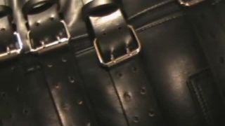 Leather Session Video 448 - Leather Mistress Linda and Leather slave