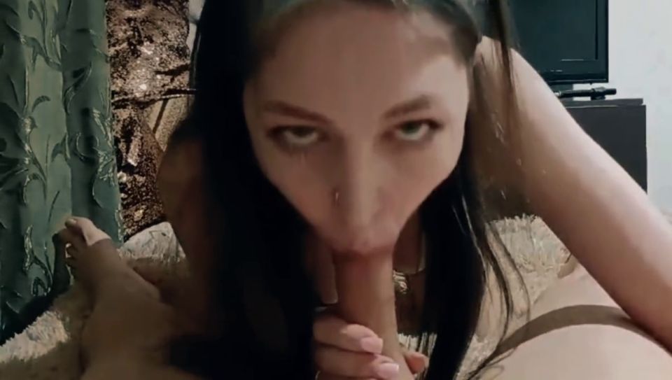 Hot sexy girlfriend with toy in ass sucking dick and swallows cums - Amateur