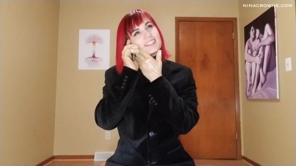 online porn video 49 Nina Crowne – New Latex Gloves at Work on masturbation porn hypnohub femdom