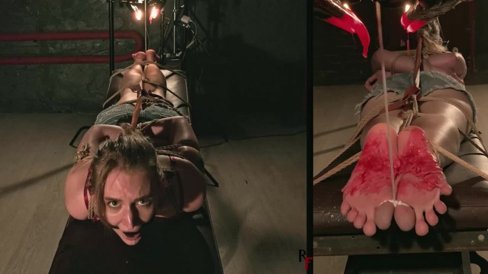 Hot Wax On Katrinas Soles - Tightly Tied And Ballgagged Q...