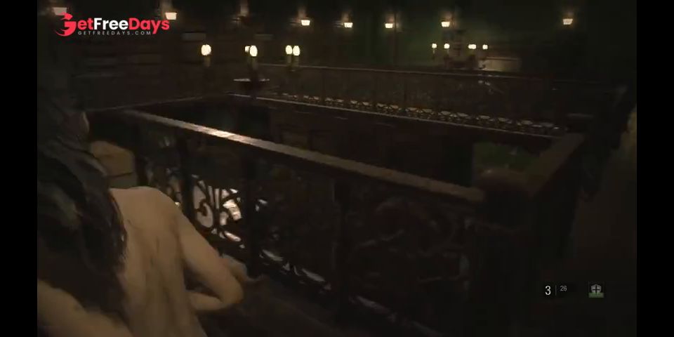 NAKED Claire Redfield in Resident Evil 2 gameplay part 2