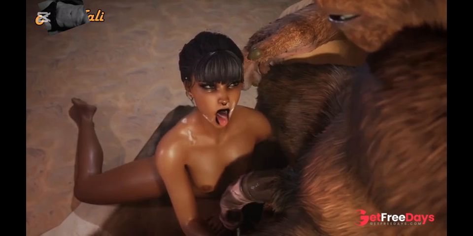 Chica Cachonda Se Folla a un Minotauro  Gran Polla Monstruosa  3D Porno