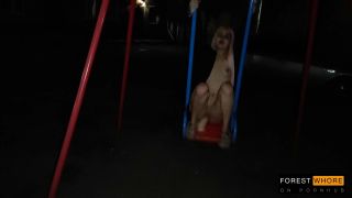 Forest Whore - Night naked walk licking public toilet and public fetishes  - 2020