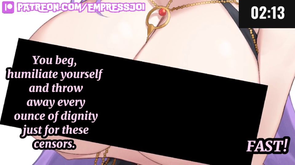 EmpressJOI - 4 Minutos Desafío: La Humillación Beta Censurada (femdom, pies, humillación)