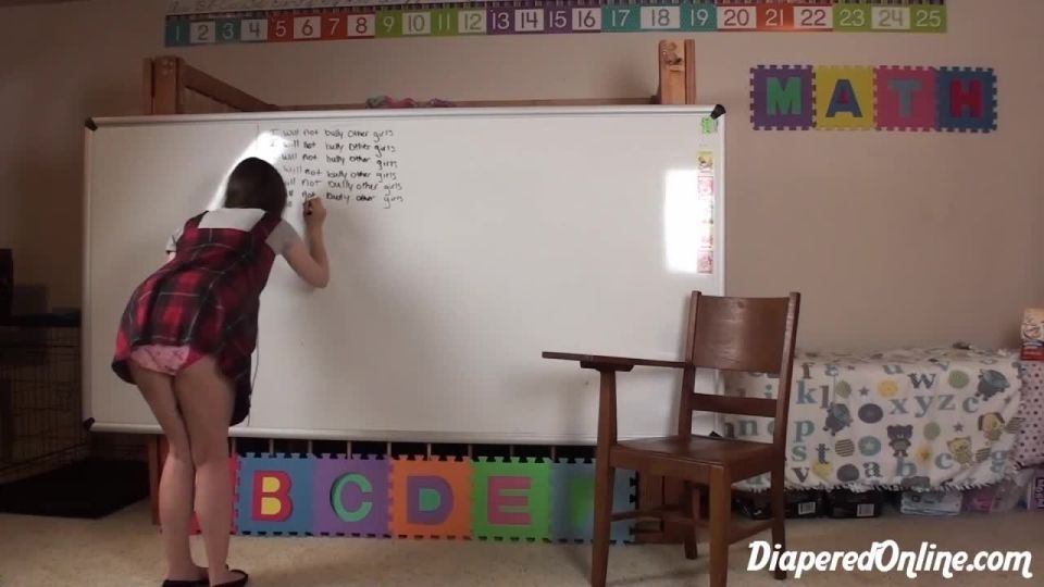 Diaperedonline2Rainbow Rainbow Diapered Bully Writing Lines