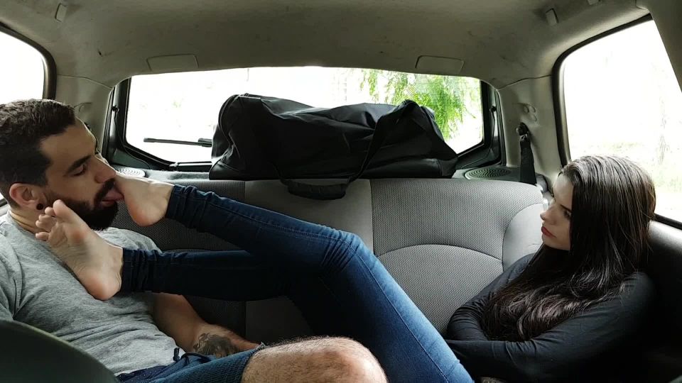 online porn video 9 hottest foot fetish Emily Foxx – Smelling My Socks And Worship My Feet In The Car, femdom on femdom porn