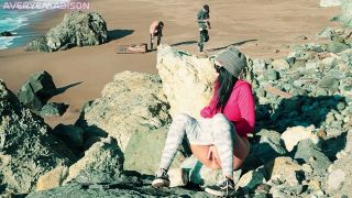 Averye Madison - Getting myself off watching HOT couple FUCK on the Beach