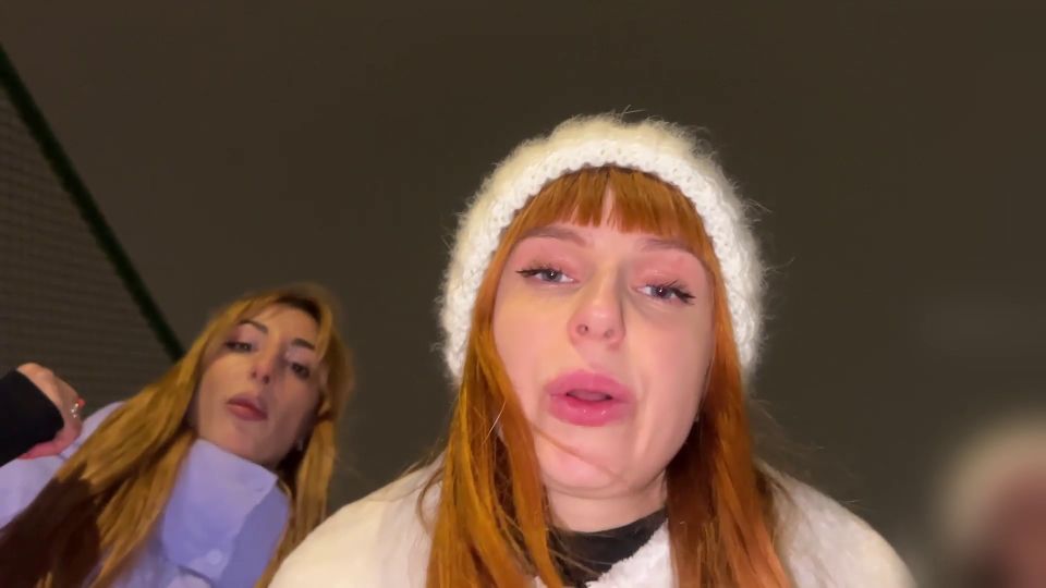 Petite Princess Femdom: Amateur Public Pov Foursome Spitting Humiliation In Winter 1080P - Group femdom