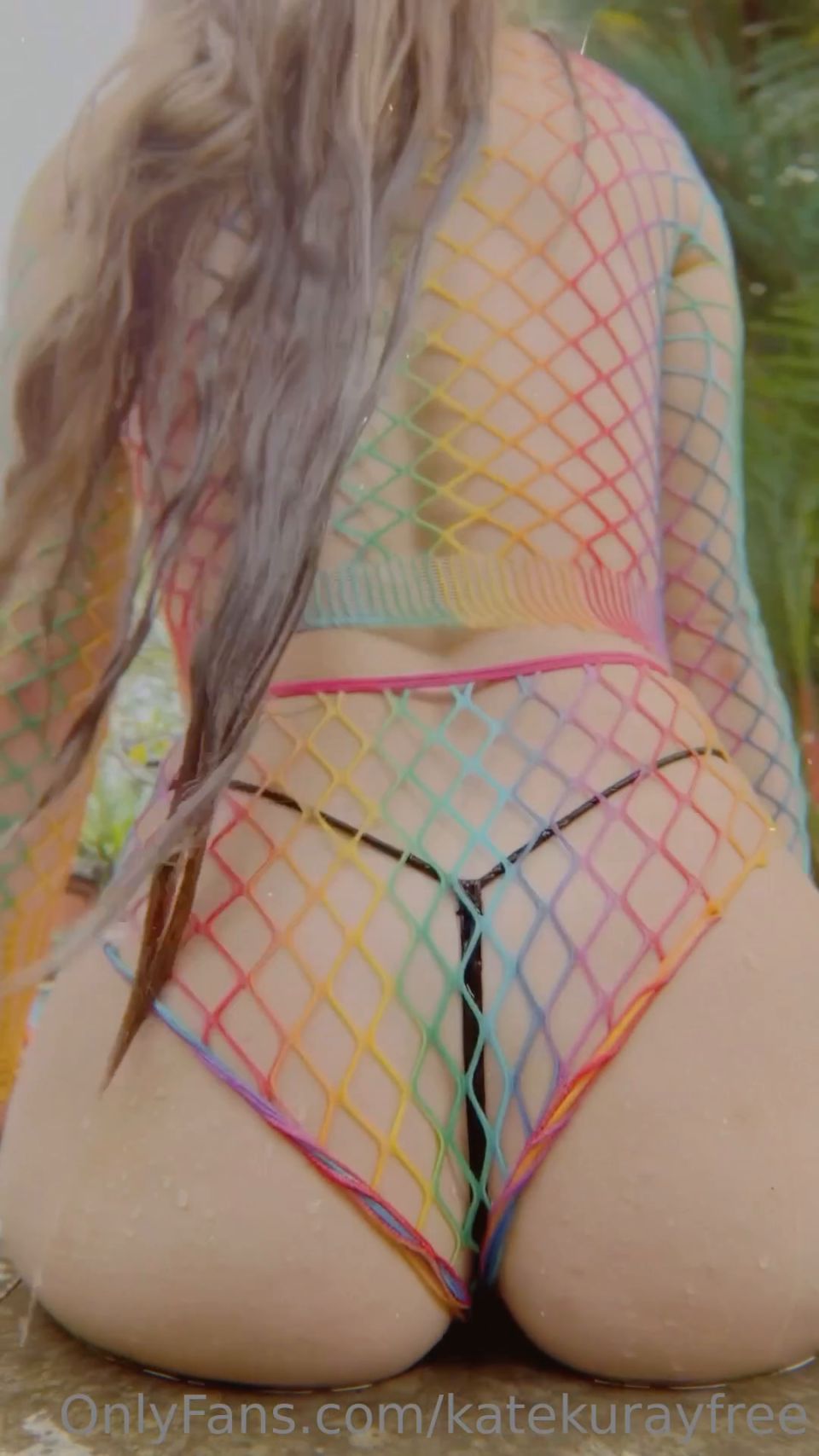 Kate Kuray's Rainbow Fishnet Tease in FullHD 1080P Wow