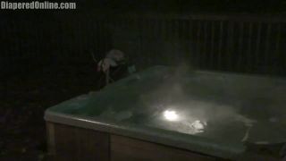 Diaperedonline2Natalia Natalia Diapered in Hot Tub