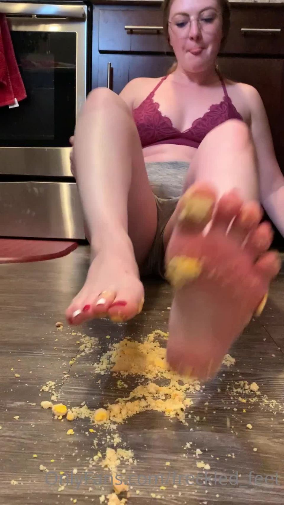 porn clip 27 Food Crushing With Light Domination And Light Self Foot Worship - fetish - fetish porn leather glove fetish