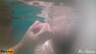 Mrs RobinsonUnderwater Handjob and Cumshot from Sexy Wife with Big Floating Tits