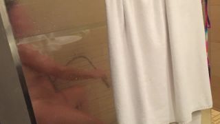 Caught wife masturbating with jet water in the shower