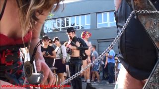 Folsom Street Fair Public CBT - Spanking Charity Booth - Mistress  Evadne