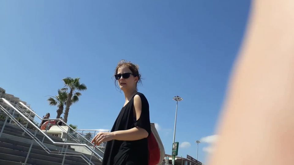 Going crazy for a stunning fit girl on the beach Voyeur