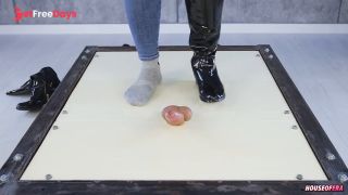 Leather Boots Bootjob Sockjob Footjob  CBT in Cockbox  Era