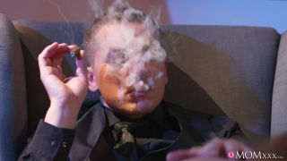 Mature blonde seduces in stockings!!!