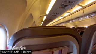 Amateur - Risky Blowjob In A Plane to Berlin (Teen)