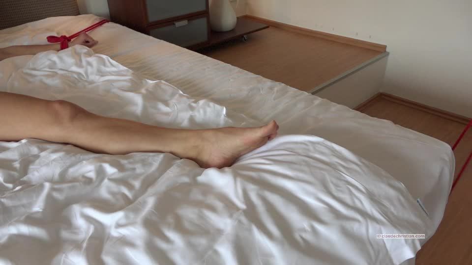 Kirra gets tied - vibrating dildo inside pussy - fingered to  orgasms