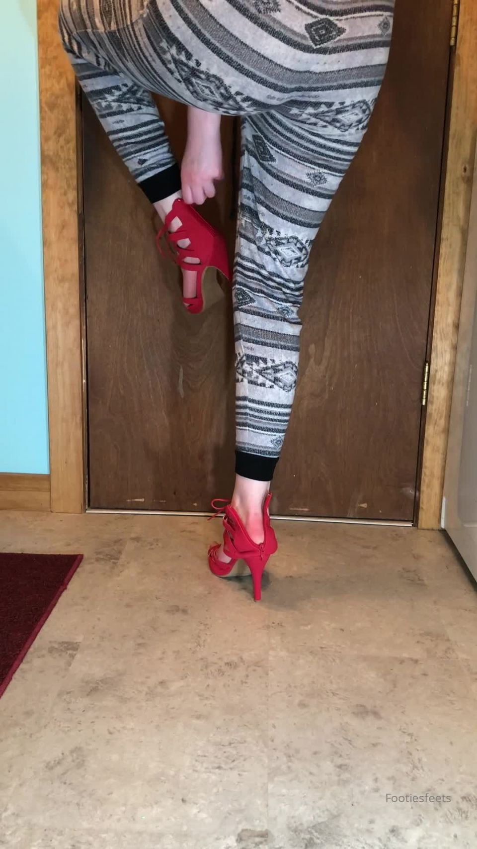 footiesfeets  Heel tease I LOVE these red heels Match my red feet W - feet - feet porn 