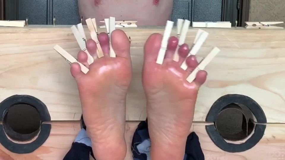 Tickle torture and bastinado soles and armpits(Feet porn)