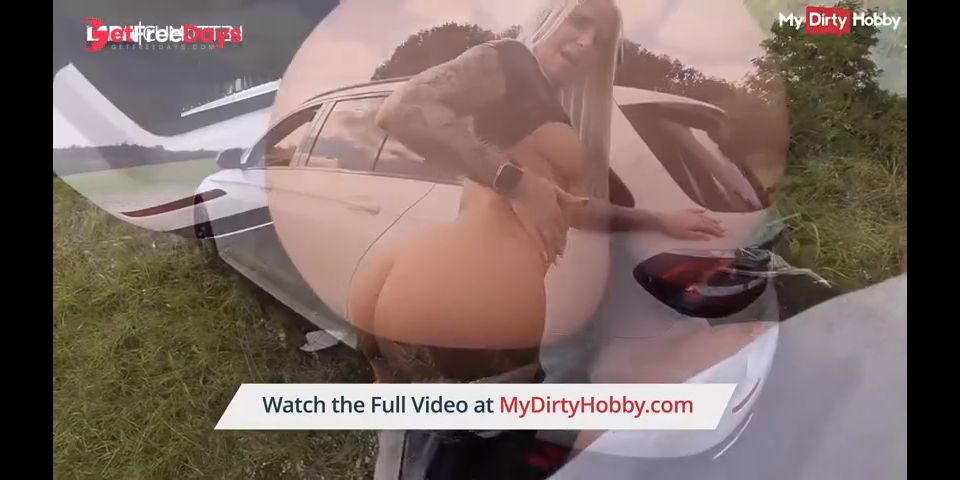 Outdoor blowjob and car fucking for German amateur with big ass Lara Cumkitten - MyDirtyHobby