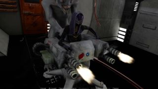 Lsd131313 - while a cute girl is being fucked she shoots monsters from a turret