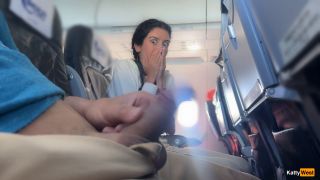 Katty West Public Cock Flashing And Jerking In Airplane (Public)