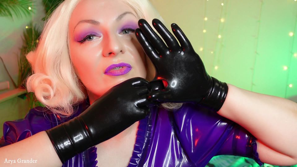 Latex Fetish Video Ripped Rubber Gloves  Blogger Blonde Pin Up MILF Ary