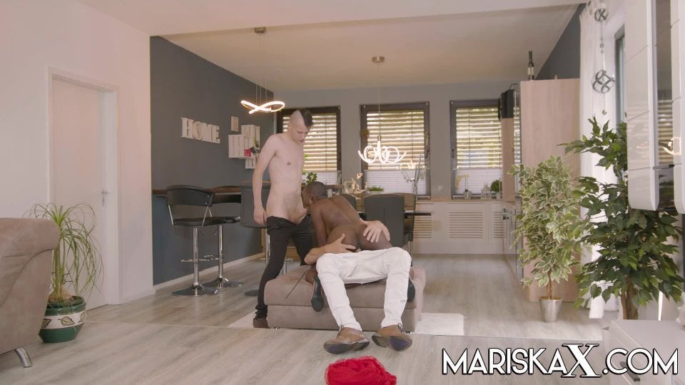 Mariska X - Ebony babe Zaawaadi takes on 2 huge white cocks