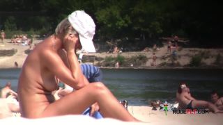 Here we are on our first trip to the nude beach  2