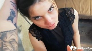 Gorgeous Brunette Blows Me And Tastes My Delicious Load - Homemade