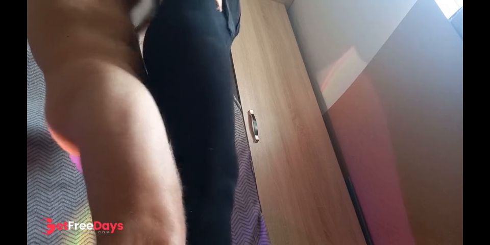 Cute girl in woolen tights under skirt dry hump daddy hard dick