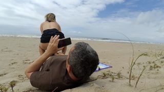 Casal Aventura - More Real Amateur Public Sex Risky on the Beach People walking near