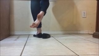 Dipping And Dangling Black Flats Foot!