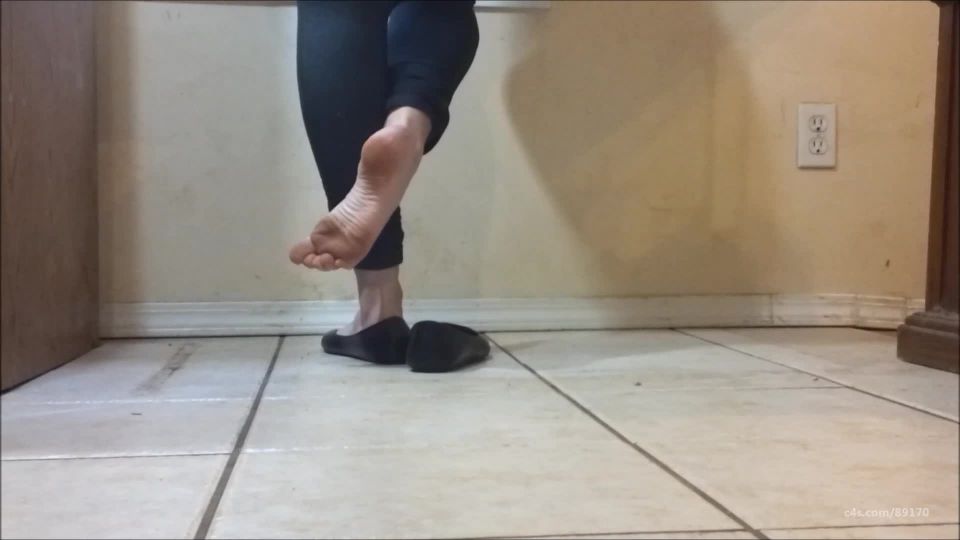 Dipping And Dangling Black Flats Foot!